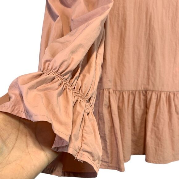 H&M Divided Pink Ruffled Tie Back Top - Picture 3 of 10